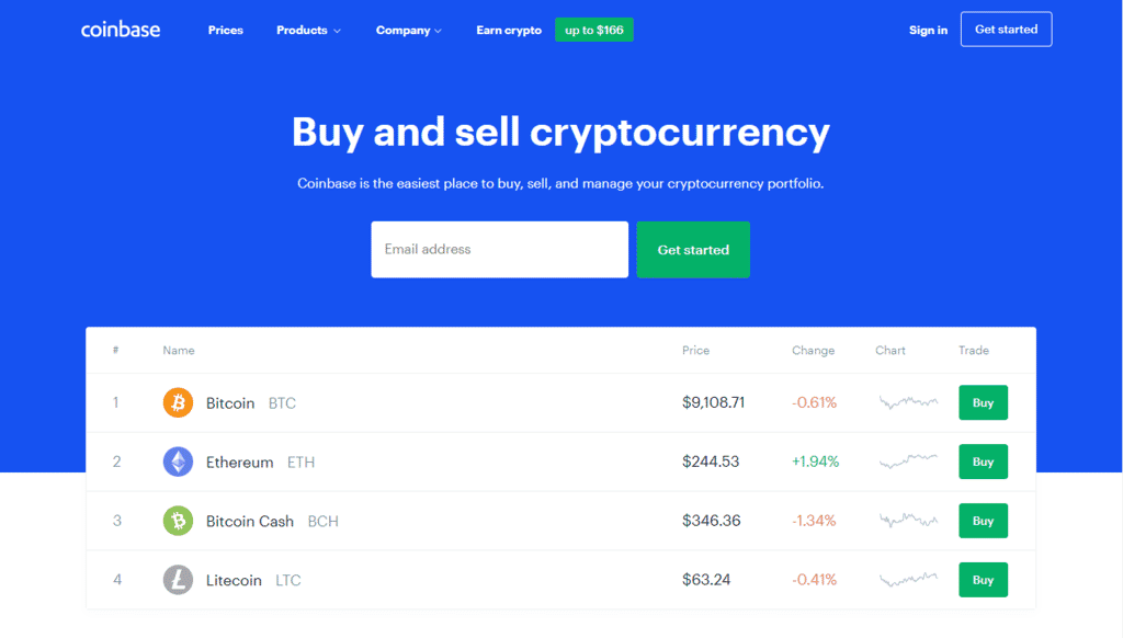 Coinbase Homepage