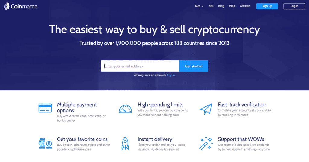 Coinmama Homepage