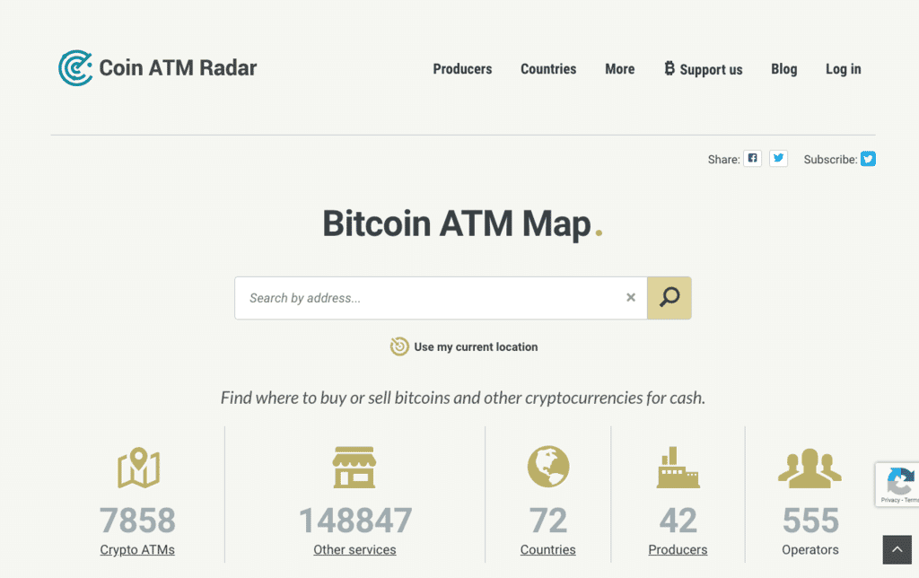 Coin ATM Radar Homepage