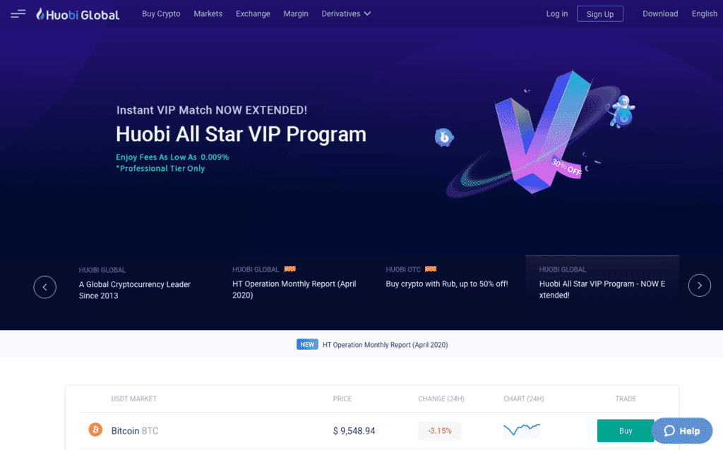 Huobi Global Homepage
