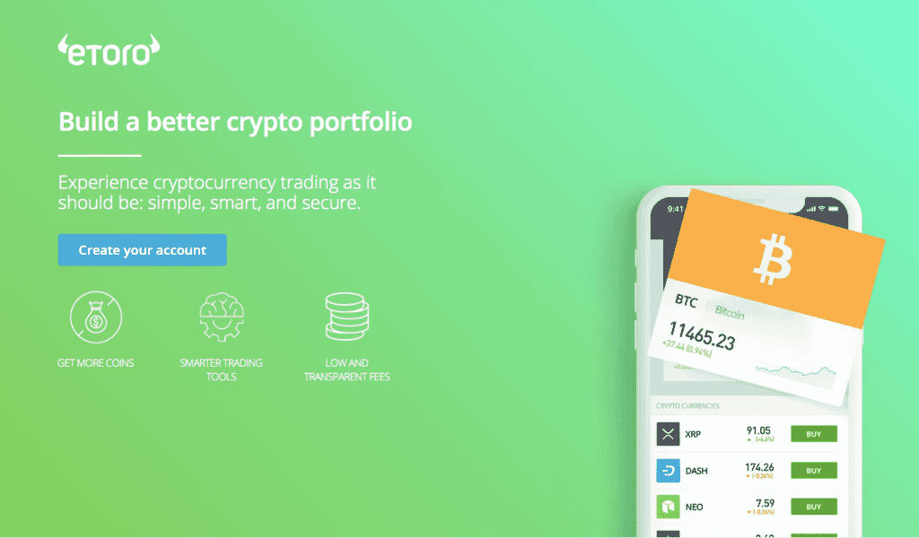 Etoro Homepage - Build A Better Crypto Portfolio